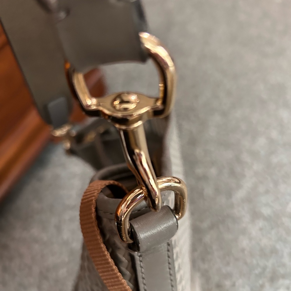 Dooney Bourke Tote.  Previously owned.   Camden Collection.   Taupe/Grey - Picture 9 of 16